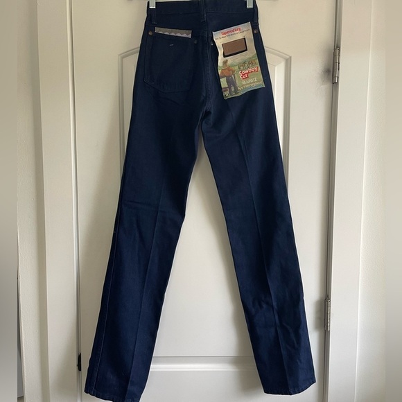 Deadstock Vintage Wrangler Cowboy Cut Straight Tapered Leg Dark Wash - Picture 7 of 11